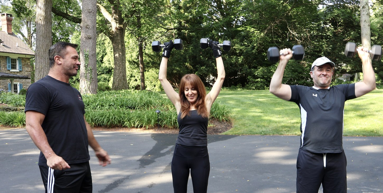 In-home personal training session in Bucks County PA