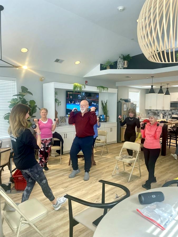 Senior fitness class